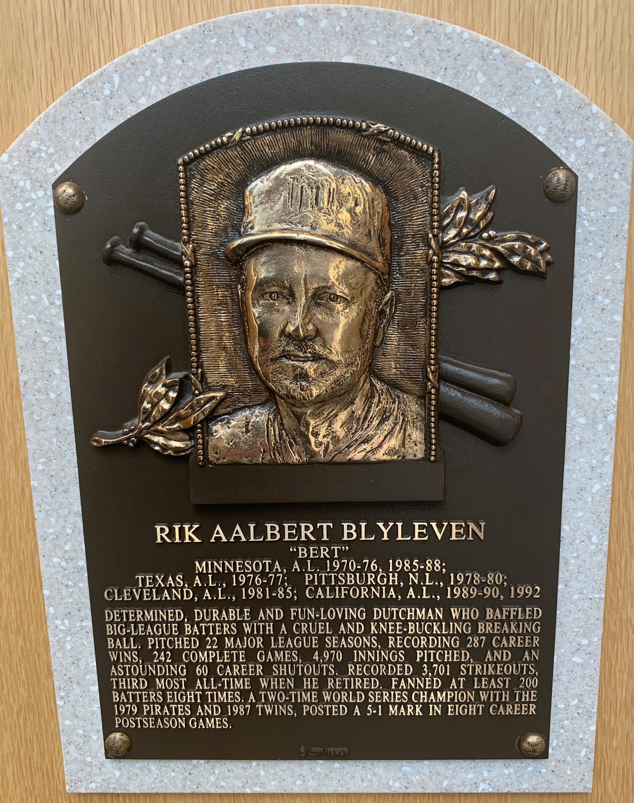 Bert Blyleven HOF plaque | Lakes Area Radio