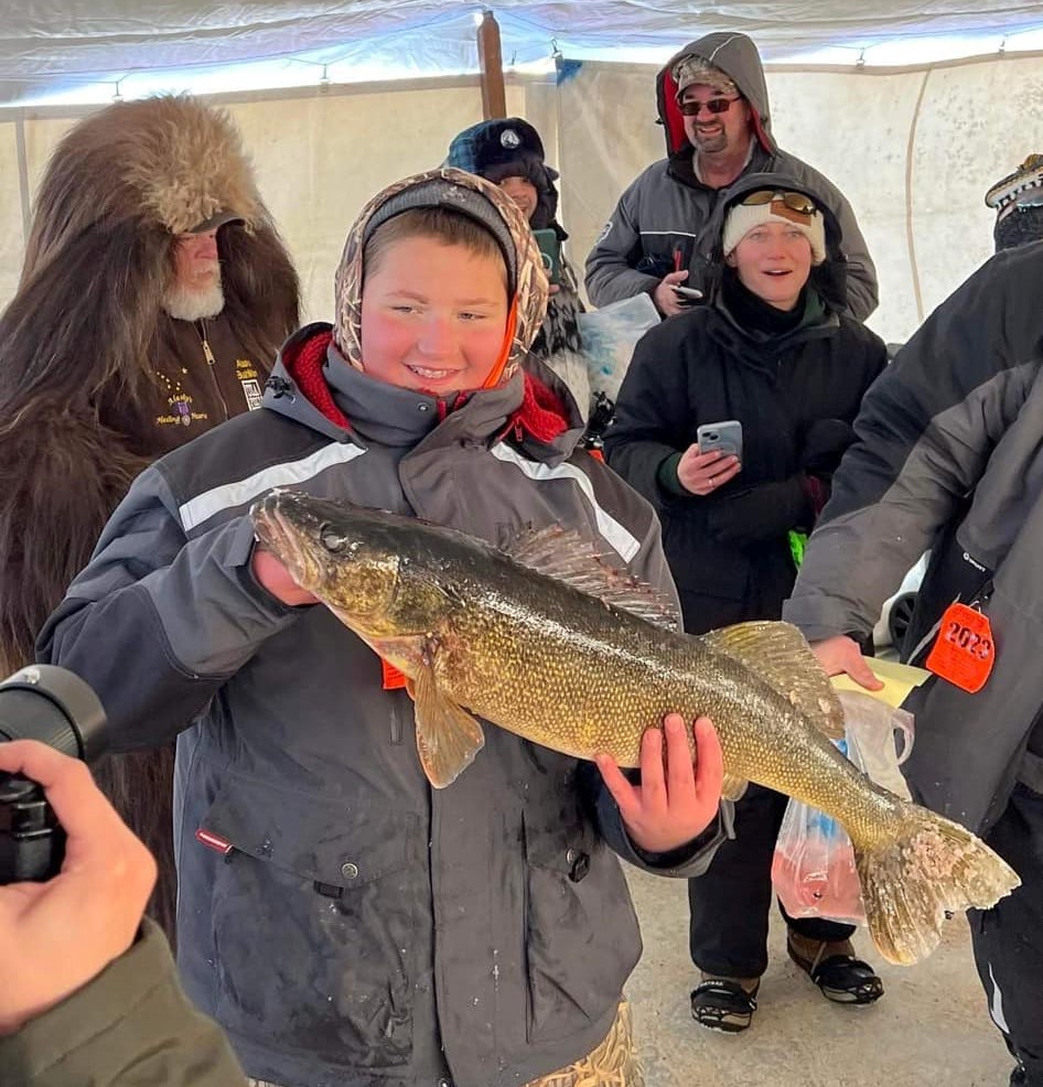 Hutchinson Teen Wins New Truck With 9.75 lb Walleye At Brained Ice Fishing Tournament Lakes